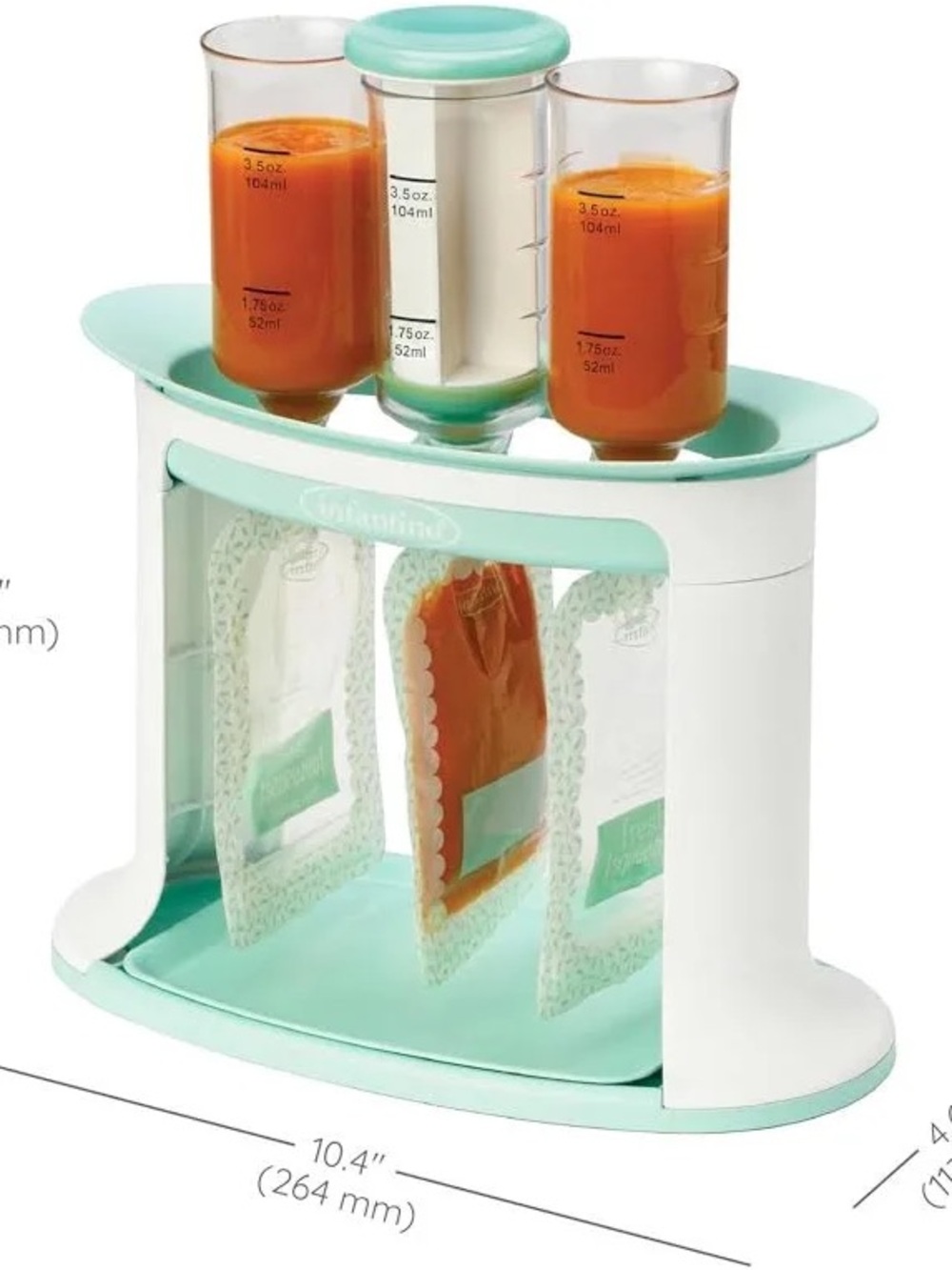 Infantino Mint and White Baby Food Pouch Station